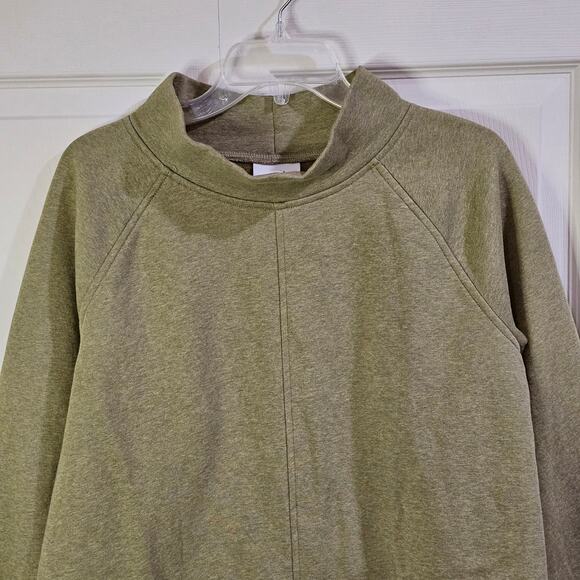 J Jill Womens Pullover Sz S Coastal Grandmother Minimalist Green Knit Mock Neck - Picture 4 of 7